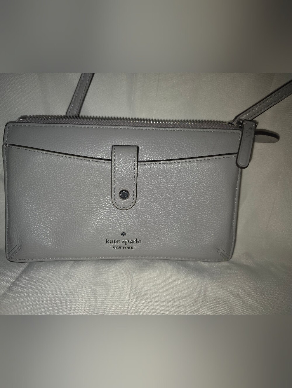Kate Spade Gray Leather Crossbody WOC
